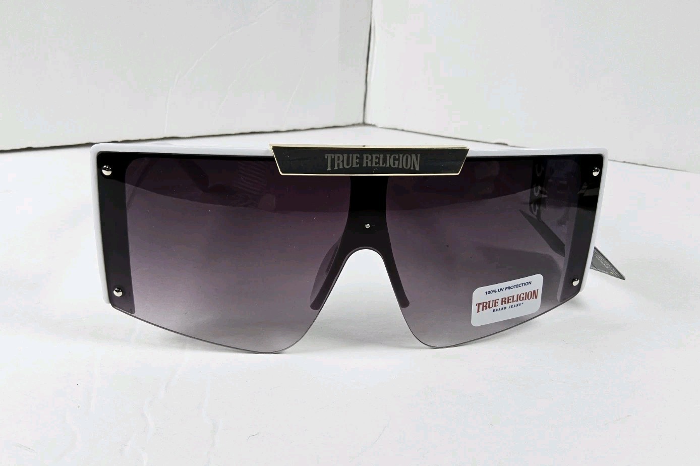 True Religion 100% UV Protection Shield Logo Sunglasses