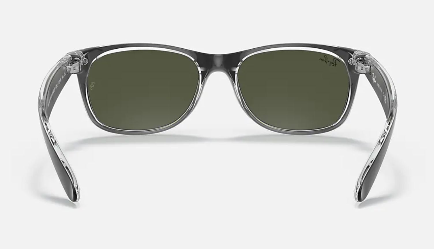 RayBan New Wayfarer Color Mix Black Transparent/Green 52mm Sunglasses RB21326052