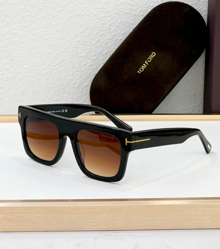 Tom Ford Fausto Sunglasses FT0711 Black/Brown 53-20-145mm With Case New
