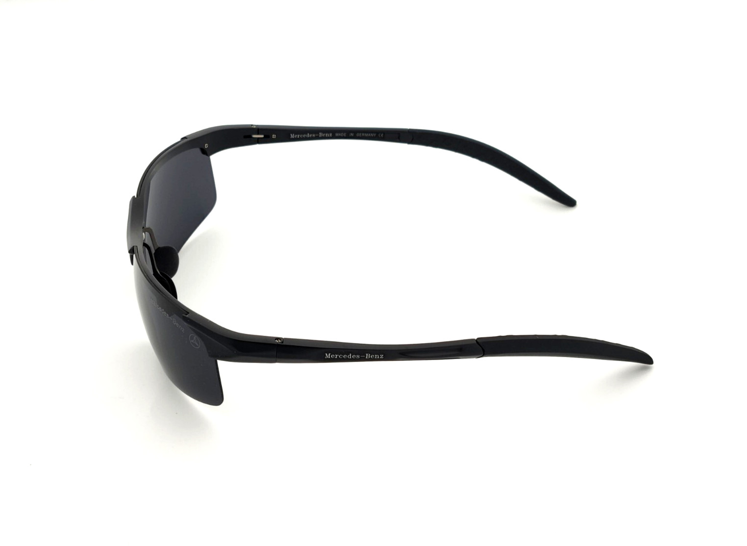 Polarized Mercedes Benz Flex Arm Metal Sports Rimless Sunglasses Black Smoke MB1