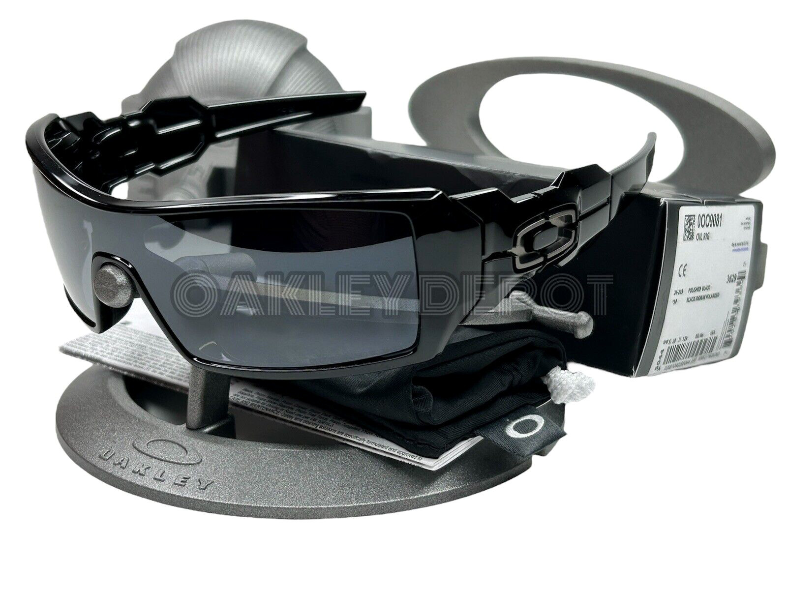 ✅🕶️ OAKLEY OIL RIG 009081 POLISHED BLACK/BLACK IRIDIUM POLARIZED SUNGLASSES (4)