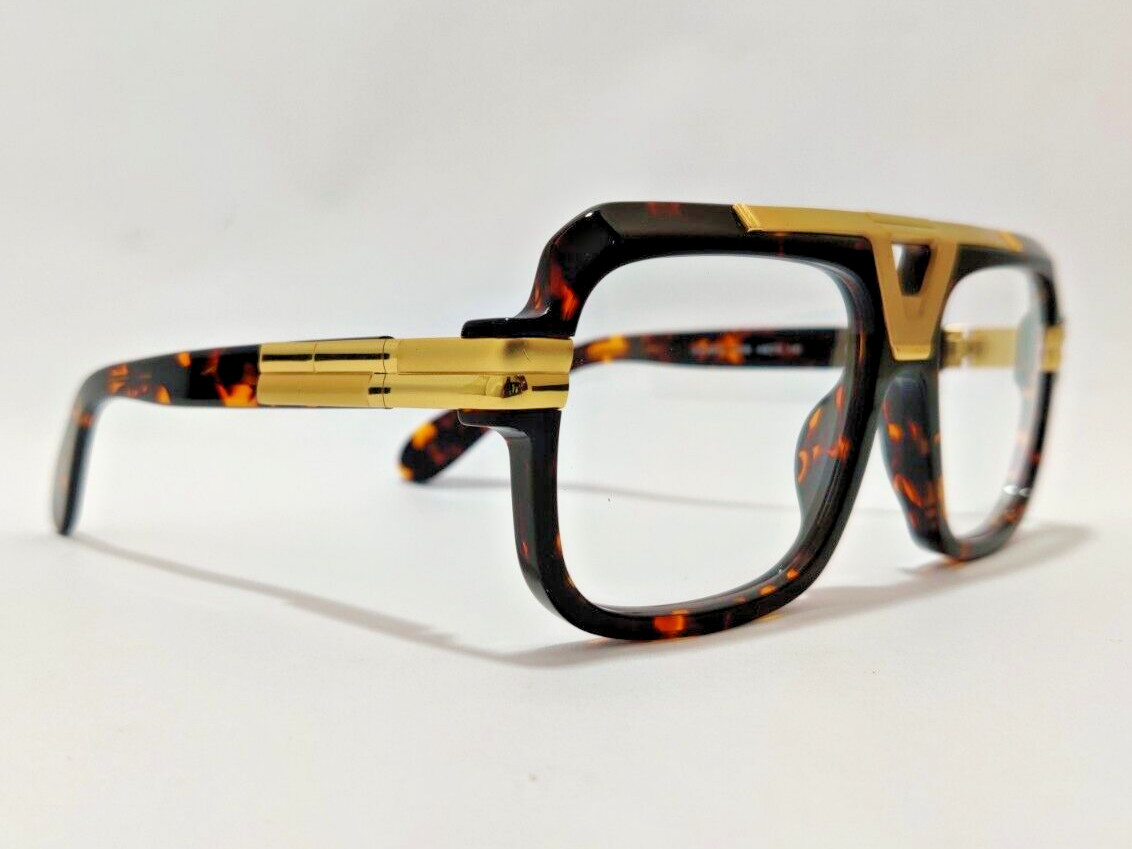 Cazal Sunglasses Tortoise & Gold Frame Clear Lens Men’s Women’s Eyewear