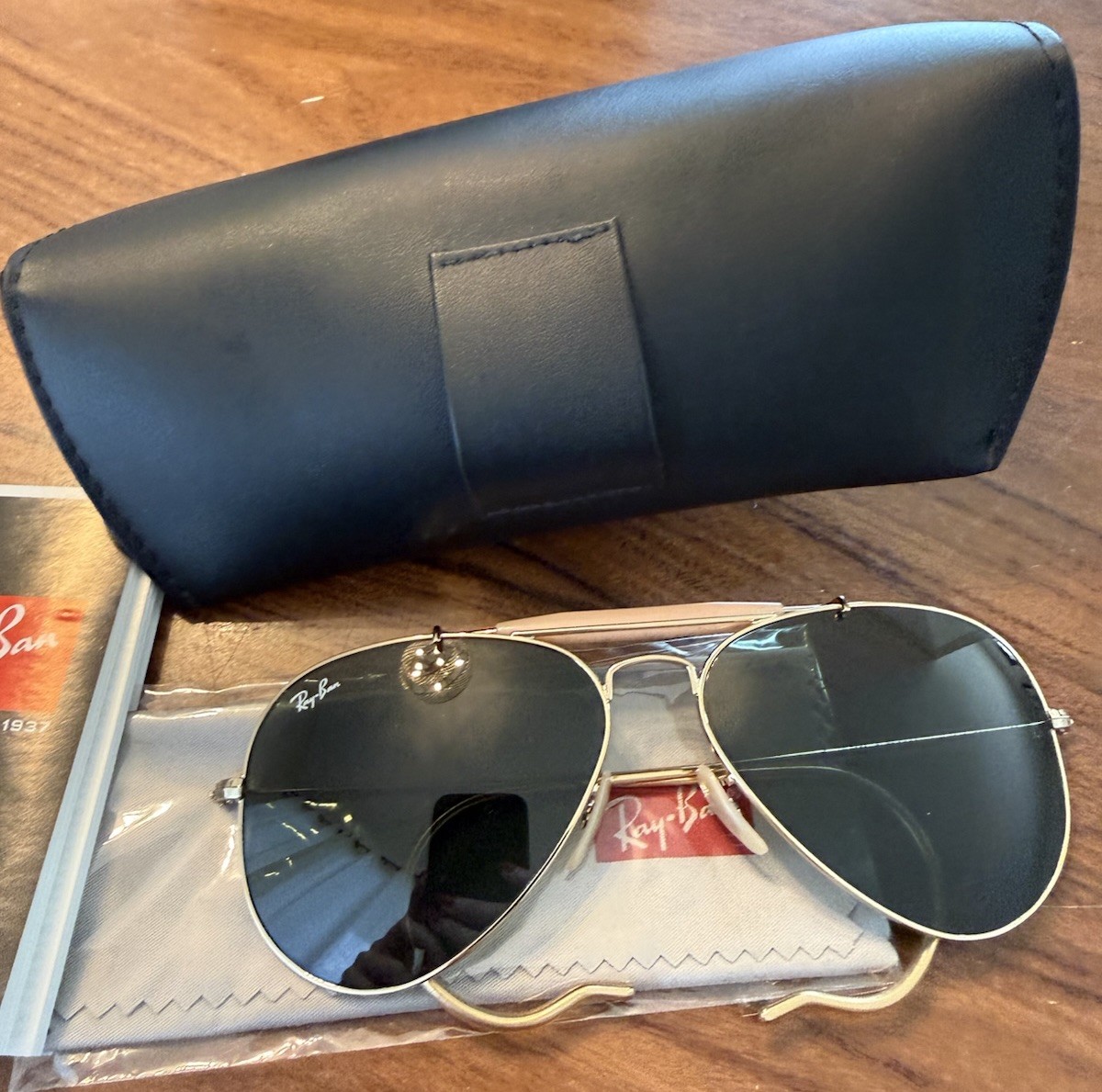 Ray-Ban RB3030 Outdoorsman L0216 Gold Aviator Sunglasses 58-14 Made Italy