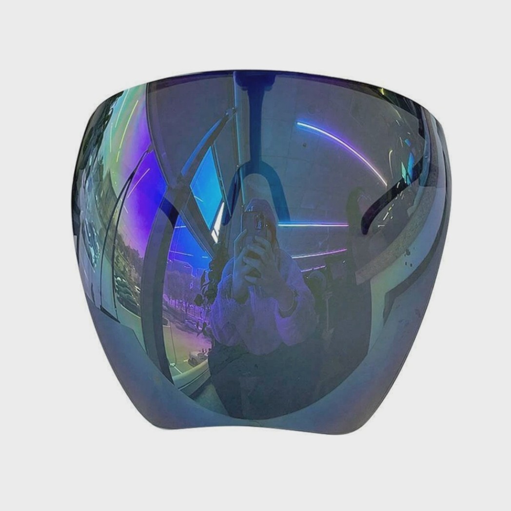 Blue Coated ABS HD Mirror Reflective Full Face Mask Oversized Polarized Sunglass