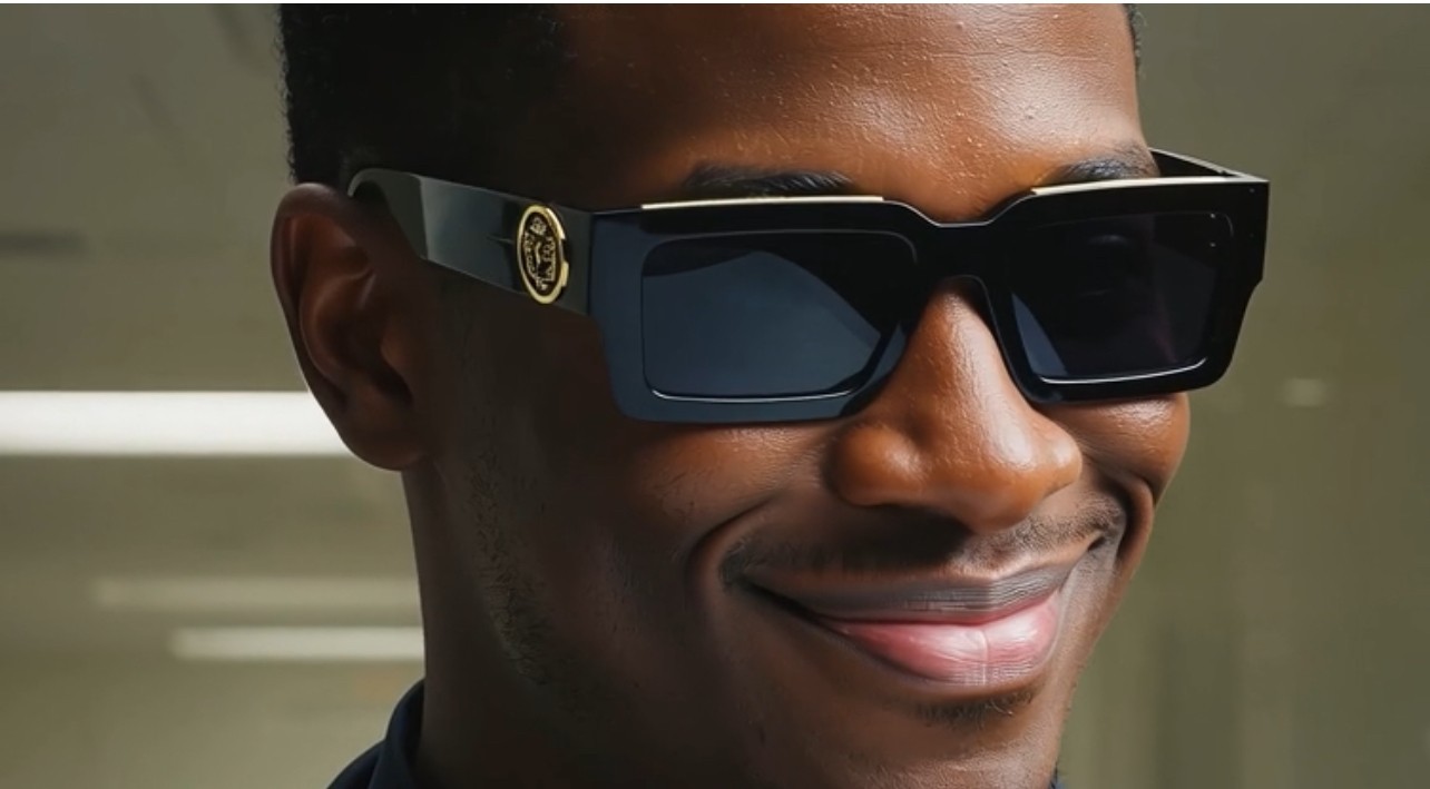 MEN GOLD LION HEAD MEDALLION SUNGLASSES CLASSIC CASUAL RETRO DESIGNER OUTDOOR