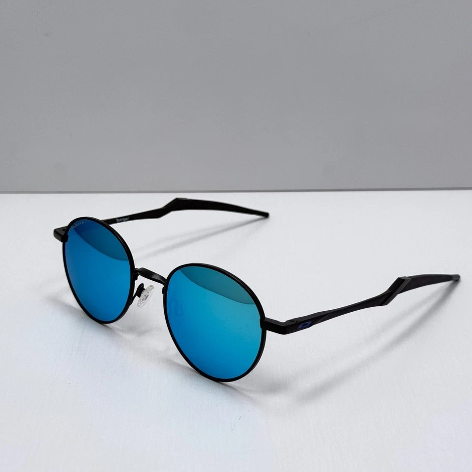 Oakley Terrigal OO4146 Sunglasses Satin Black Frame Sapphire Lens New