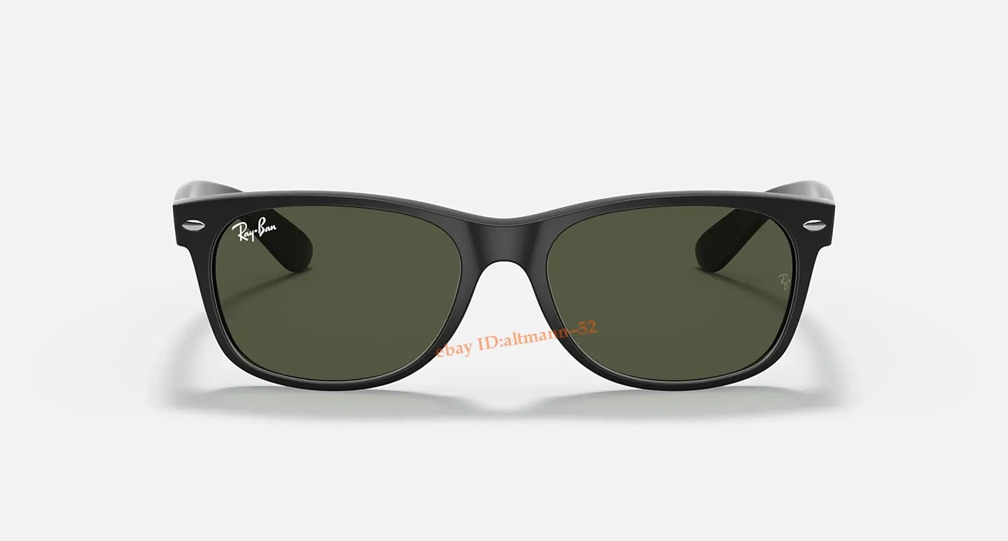 Ray-Ban New Wayfarer RB2132 Sunglasses Matte Black/Green Lens G-15 55mm