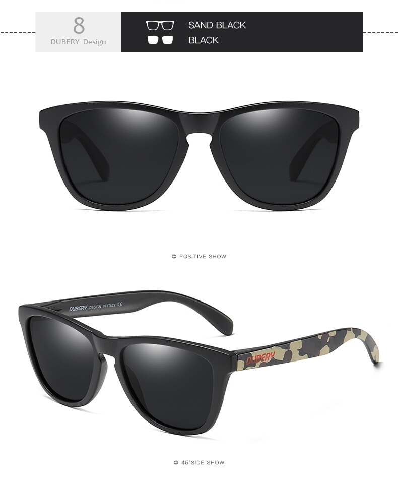 DUBERY Square Polarized Sport Sunglasses For Men Women Driving Fishing Glasses