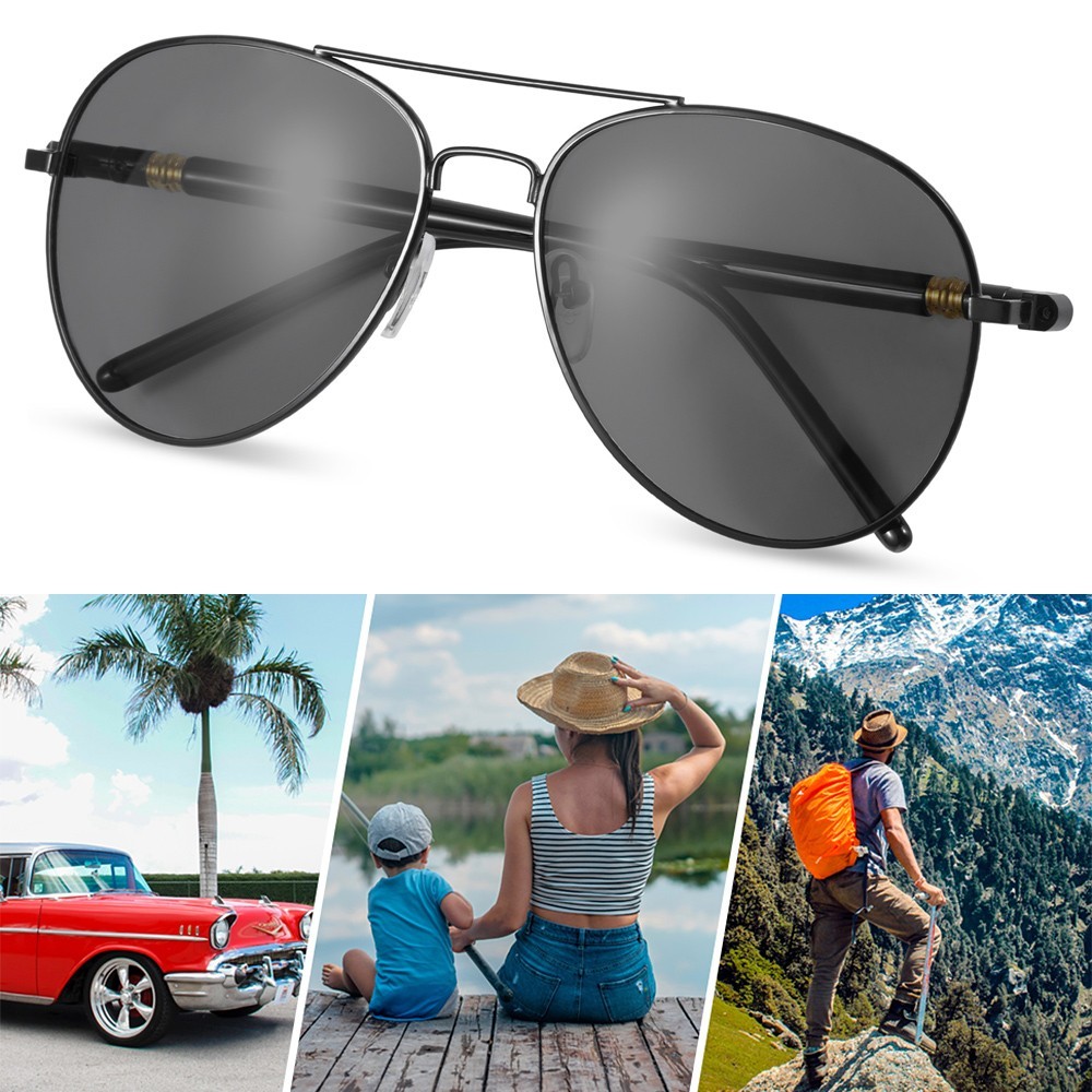 2 Pack Men’s Polarized Aviator Sunglasses Pilot Shades Military Style 100% UV