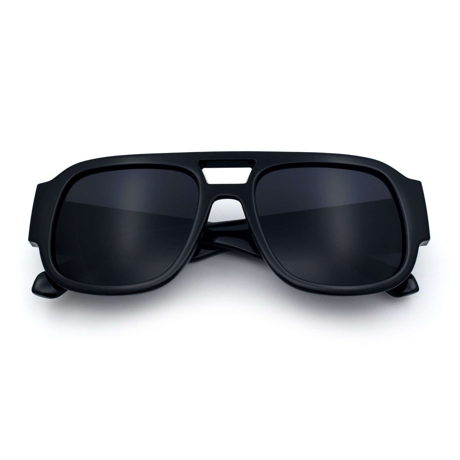 SA106 Thick Plastic Racer Aviator Sunglasses with Cutout Bridge