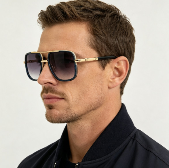 DITA DRX‑2030 Sunglasses Blue‑Tortoise Gold Frame Purple Gradient Lens 59‑15‑127