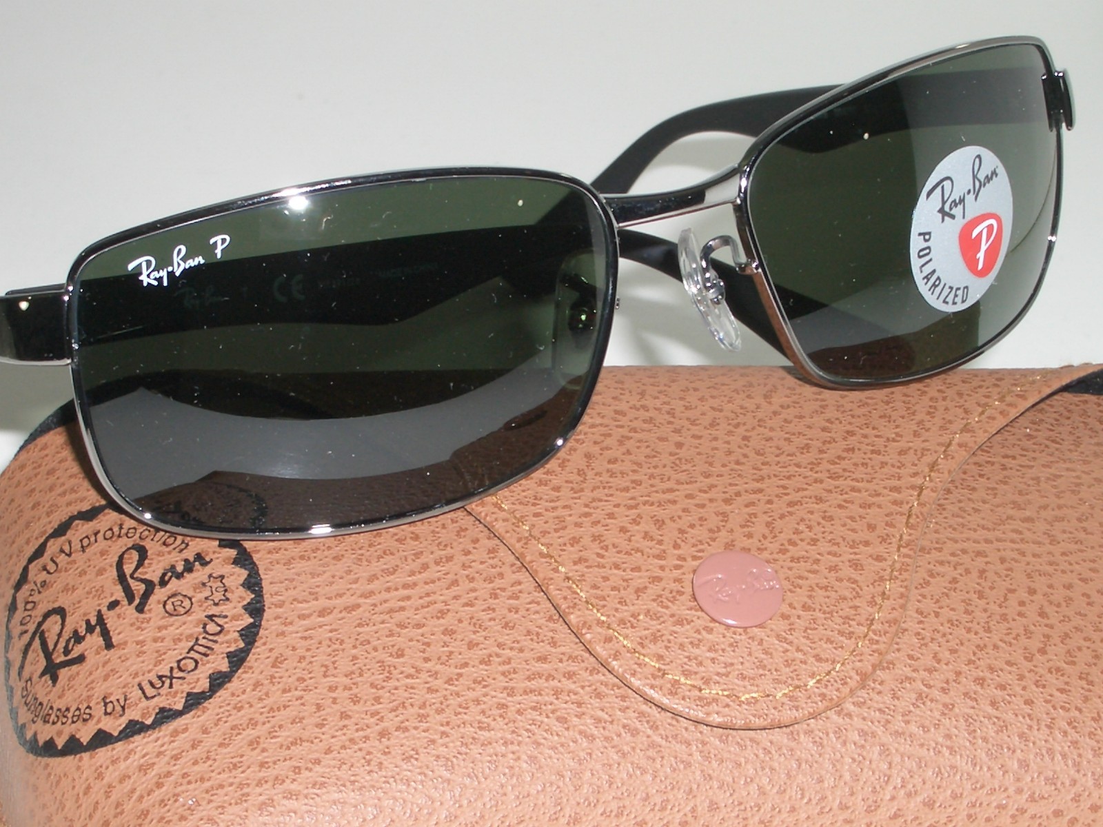 RAY BAN RB3478 004/58 60[]17 130 GUNMETAL/BLK BLEND POLARIZED WRAPS SUNGLASSES