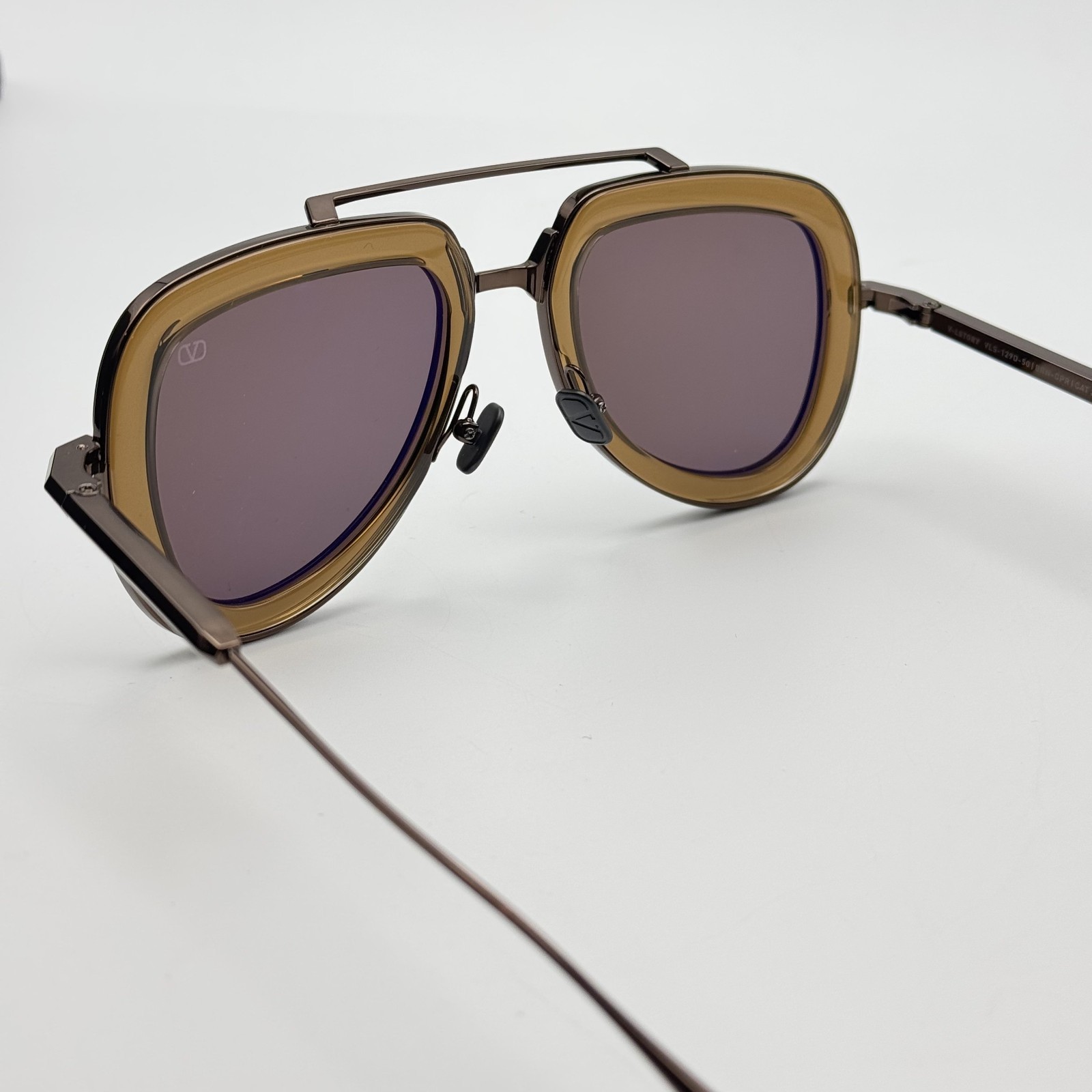 Valentino Sunglasses V-LSTORY-VLS-129D Brown Aviator Frame Brown Lens 50mm NEW