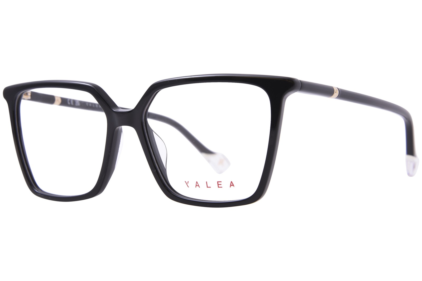 Yalea VYA129 0700 Eyeglasses Women’s Shiny Black Full Rim Square Shape 53mm