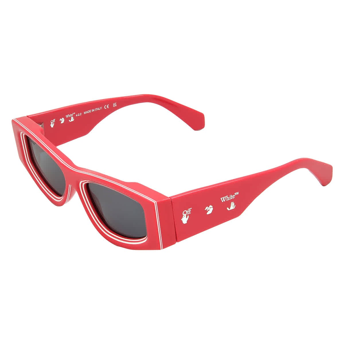 Off-White Andy Dark Grey Irregular Unisex Sunglasses OERI047 2507 57