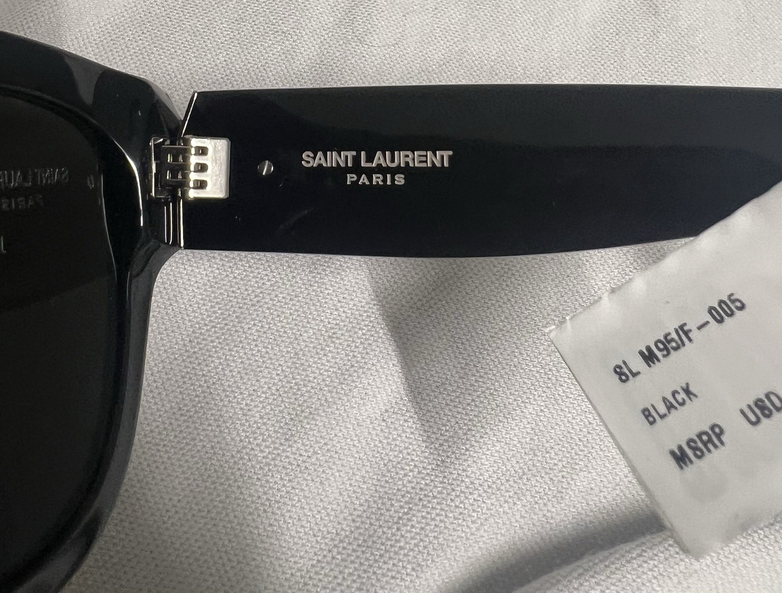 Saint Laurent SL M95/F 005 Sunglasses Black/Polarized Grey Cat Eye 56mm No Case