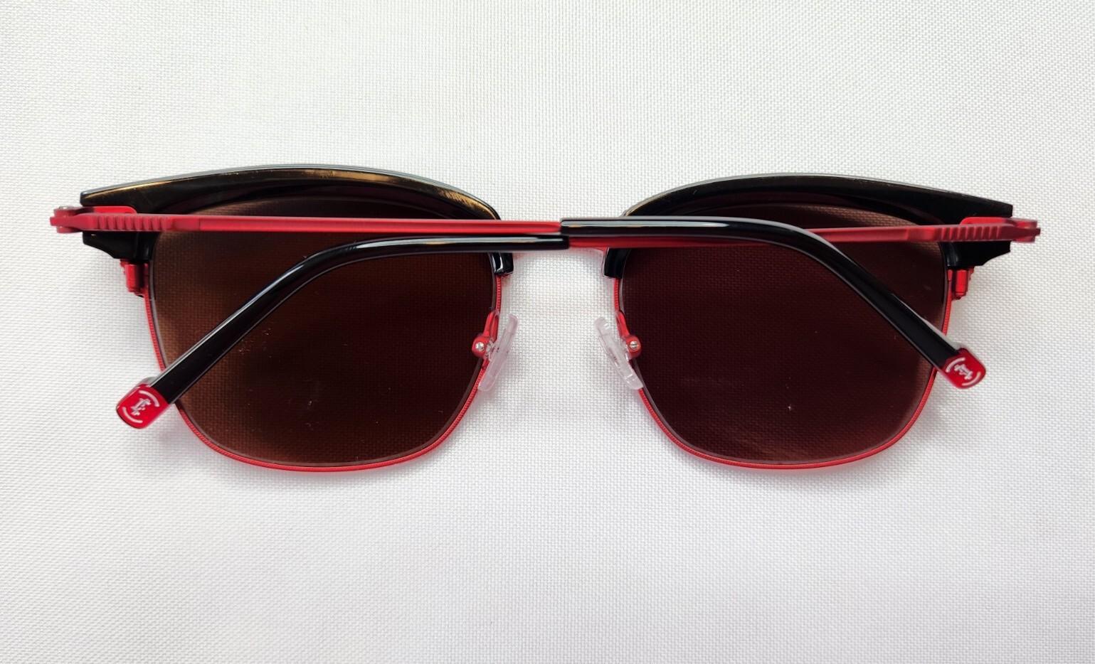MOREL FRANCE PARKER NR19 METAL BLACK/RED SUNGLASSES w POLARIZED LENS