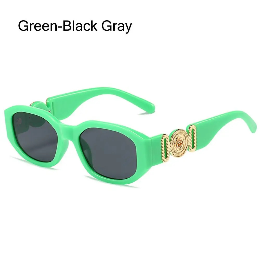 Irregular Oval Sunglasses Metal Rose Accent UV400 Unisex Retro Fashion Shades