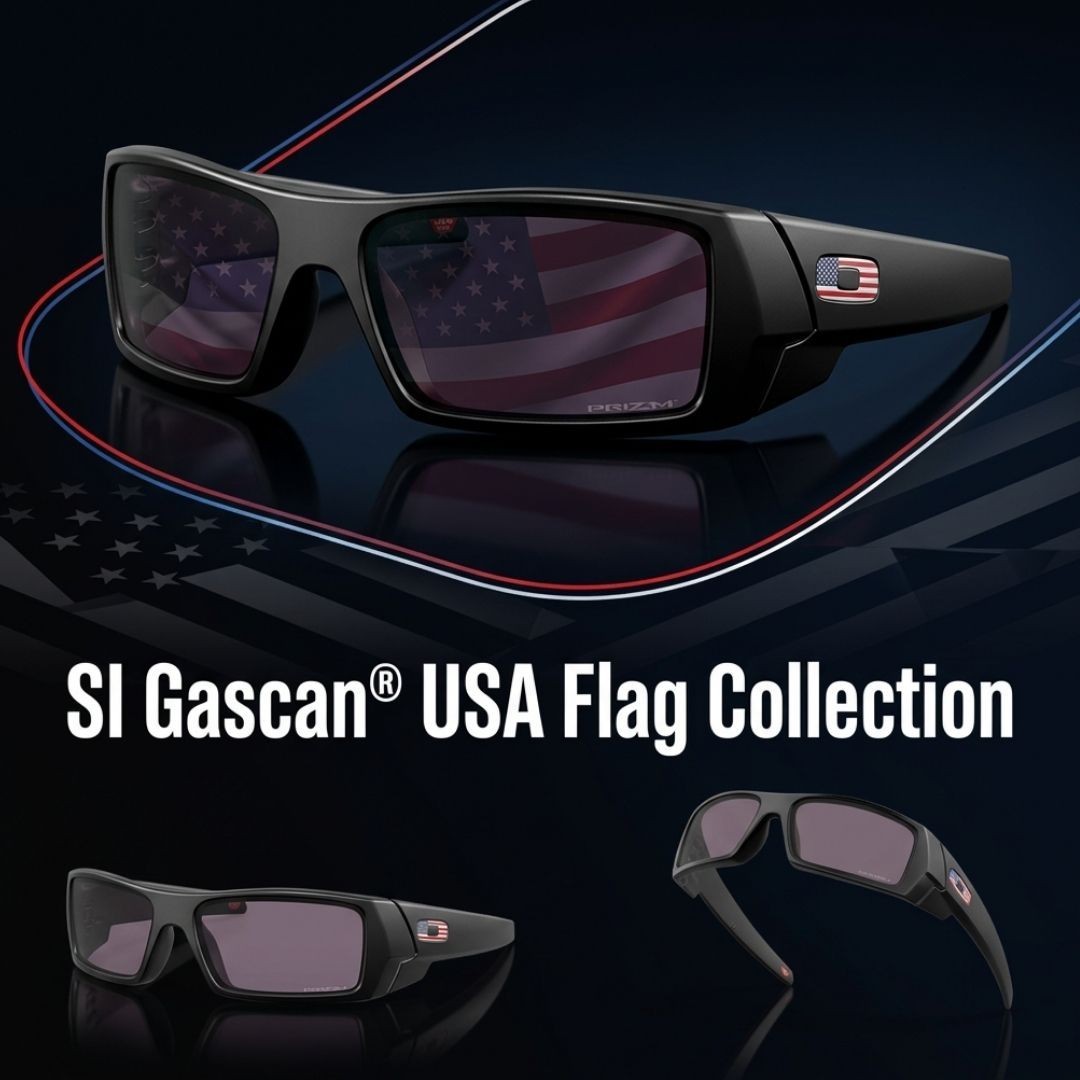 New Oakley Gascan Sunglasses | Matte Black | Prizm Grey | USA Flag | 009014-7960