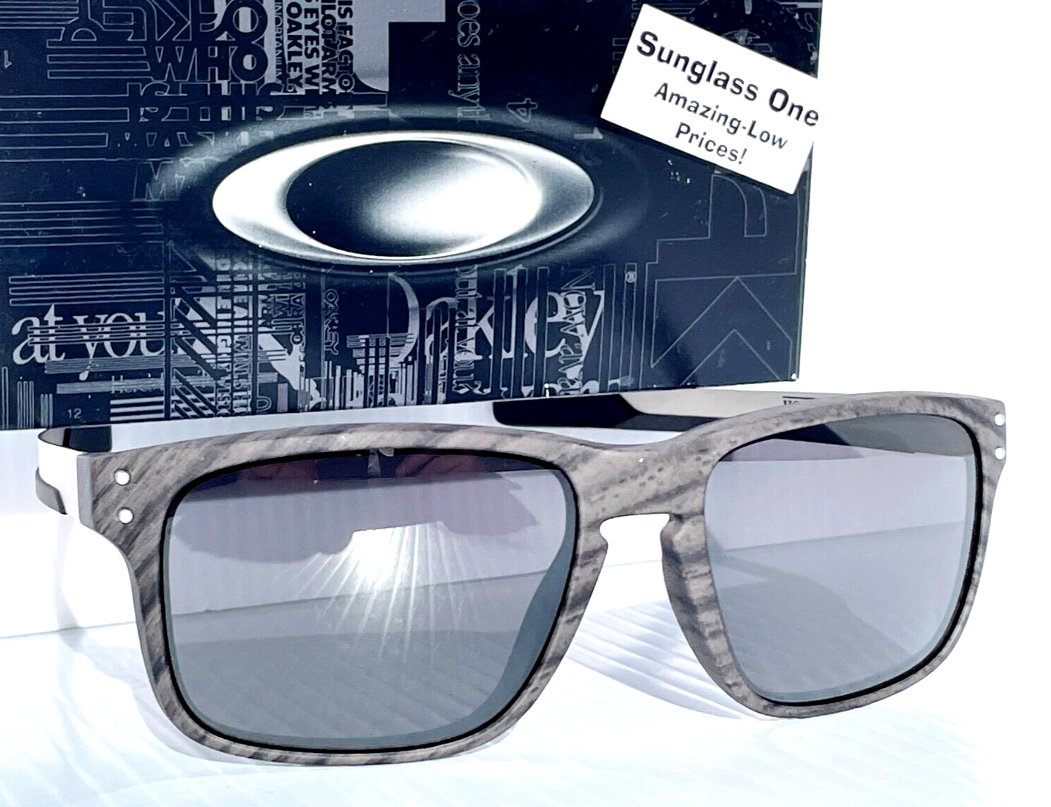 NEW Oakley HOLBROOK MIX Woodgrain w PRIZM BLACK Iridium Lens Sunglass 9384-04