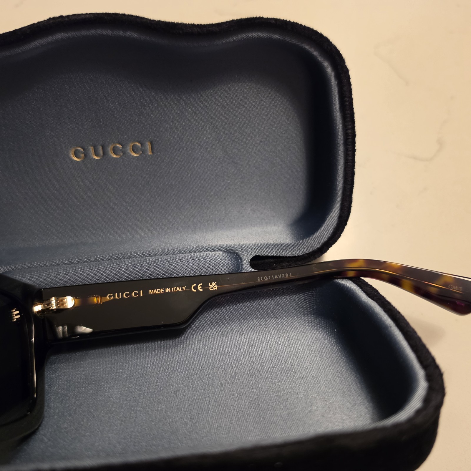 GUCCI GG1668S 001 Black Grey Havana Men’s Medium 52 mm Sunglasses