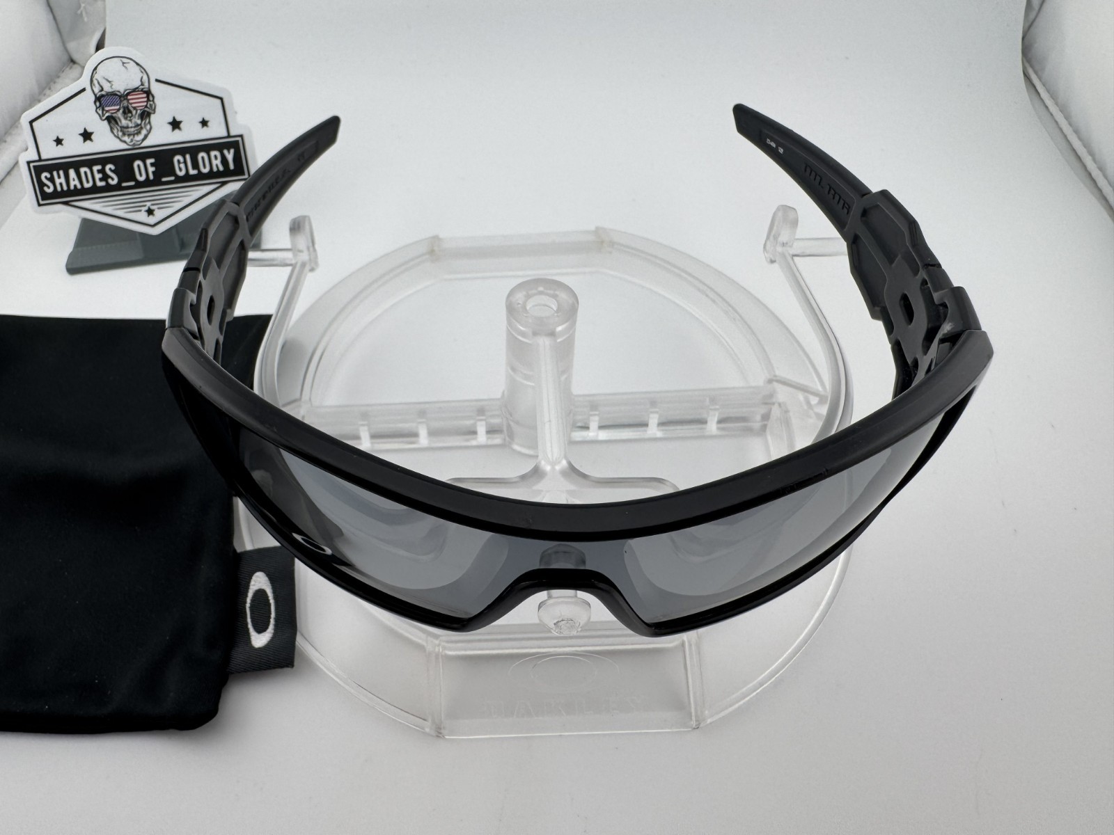 OAKLEY OIL RIG MATTE BLACK W/ SILVER AFTERMARKET POLARIZED SUNGLASSES 03-464 9