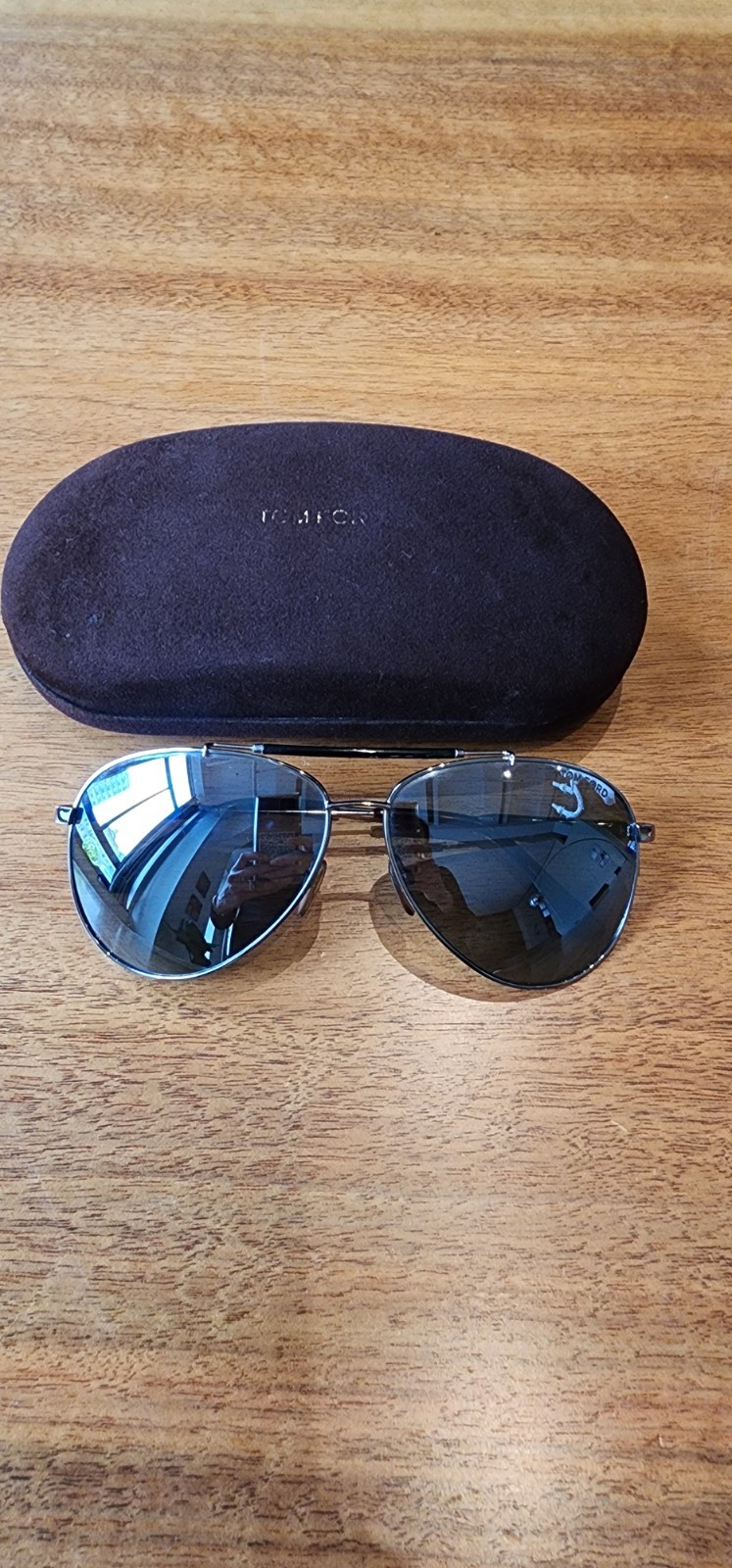 Tom Ford Aviator Sunglasses Men’s Silver Frame And Reflective Mirror Lens