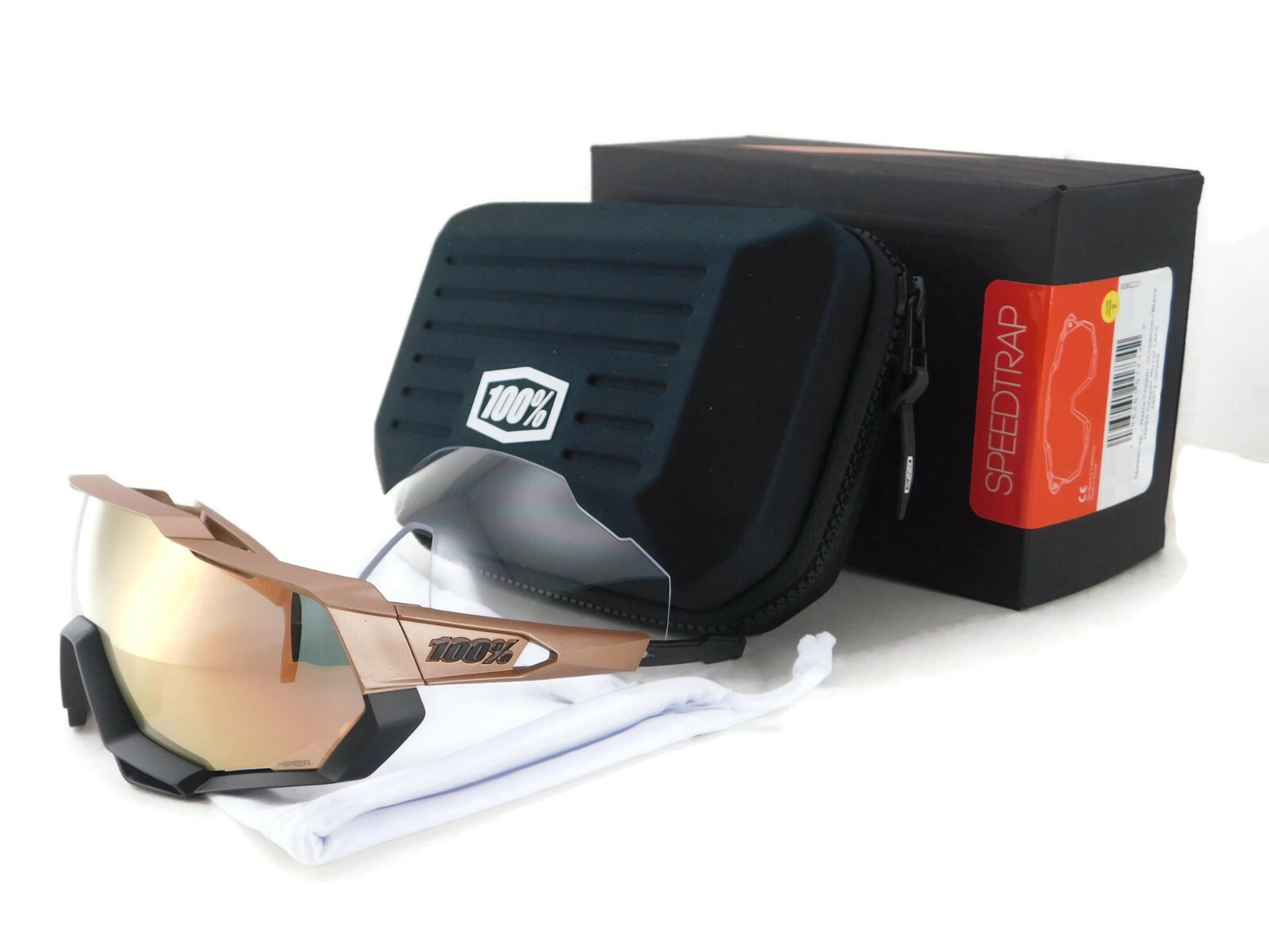 New 100% SPEEDTRAP Sunglasses | Matte Copper Chromium / HiPER Copper Mirror Lens