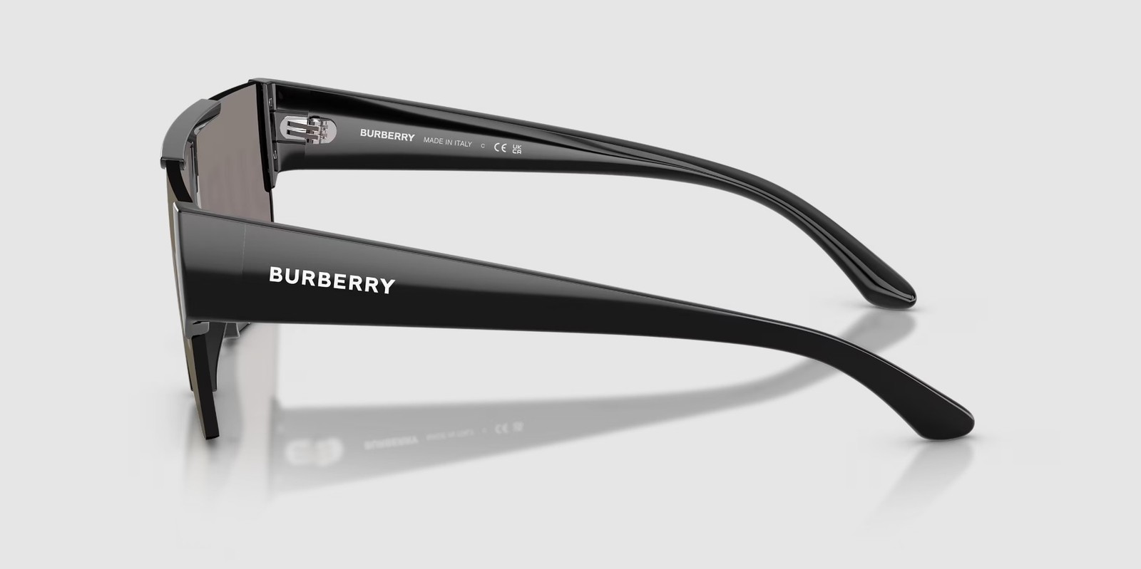 BURBERRY BE4291 3001 G Black Grey Tamp Bur Silver Gold 38 mm Men’s Sunglasses