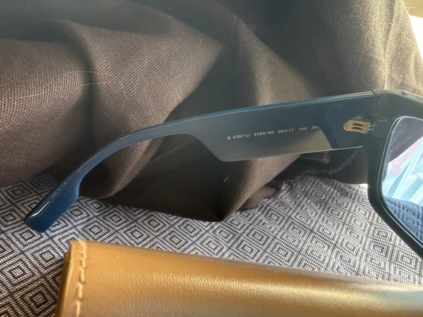 Burberry Micah BE4397U XL 58 | 17 Blue Sunglasses Unisex-New