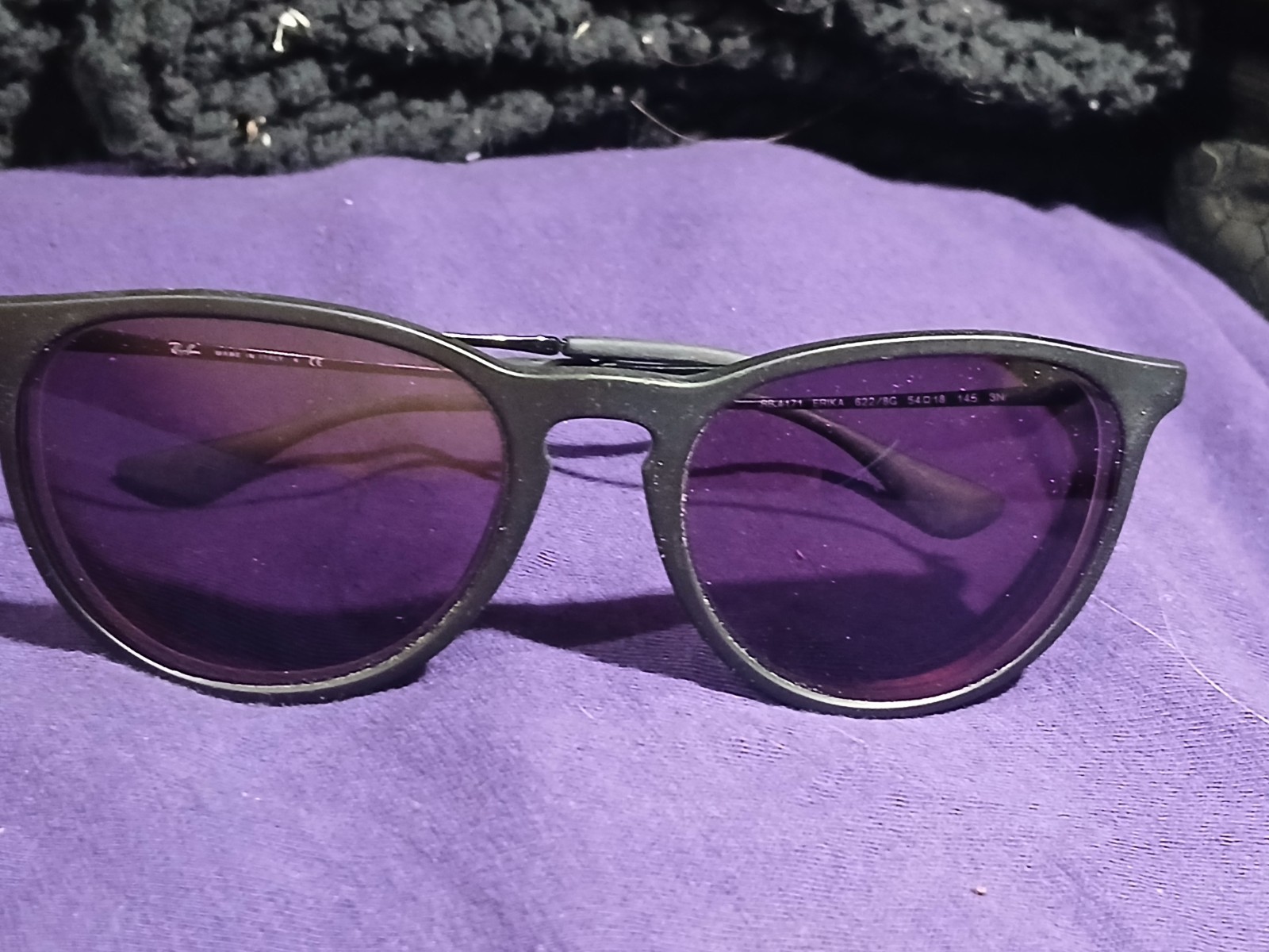 Ray-Ban Erika RB4171 622/8G 54-18 Matte Black Grey Gradient Sunglasses…