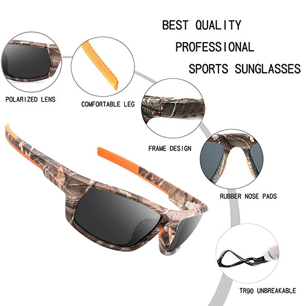 Polarized Camo Sunglasses for Men Women Fishing Sports glasses outdoor Huntin…