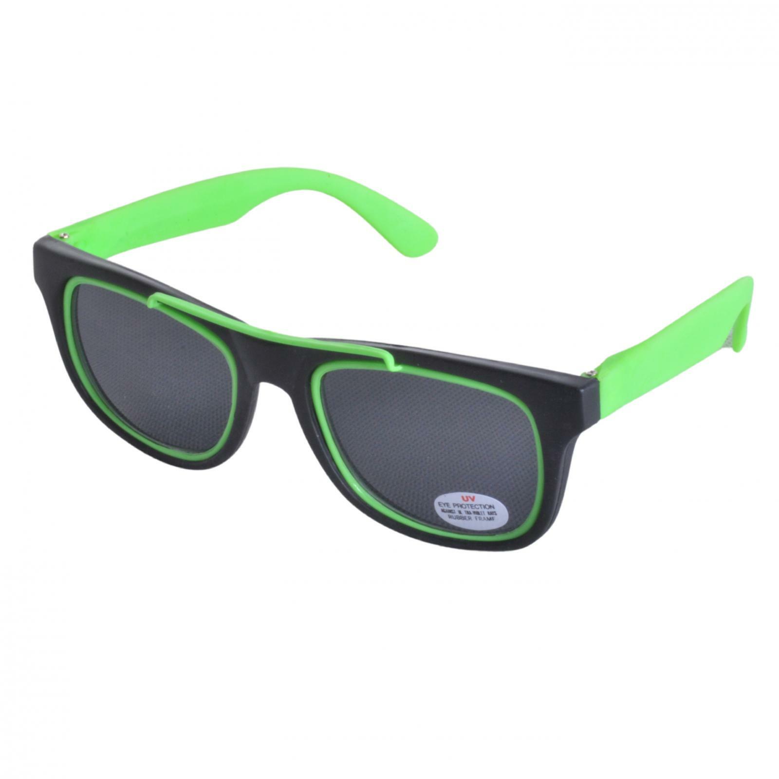 VINTAGE 1980s Deadstock Neon Rubber Sunglasses Yellow Orange Grn UV400 BNWT NEW