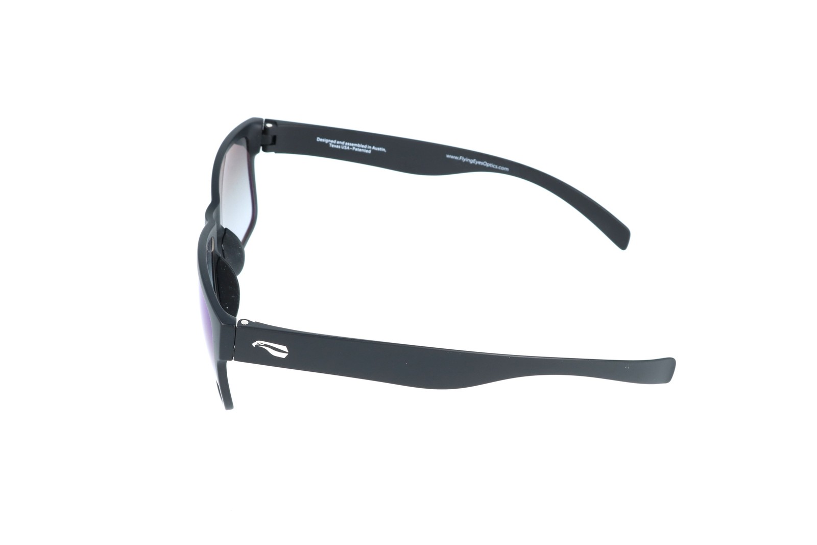 Flying Eyes Kingfisher Narrow Black Square Sunglasses 53-18-134