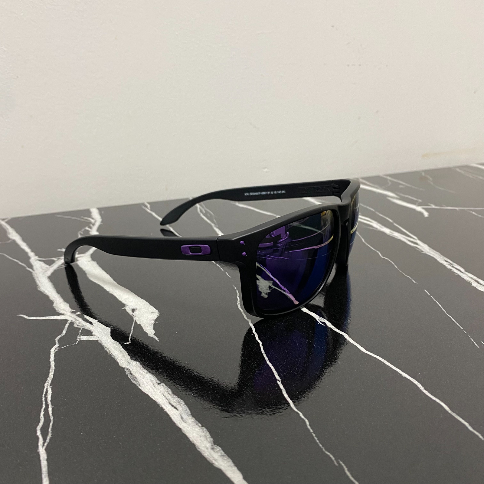 Oakley HOLBROOK PRIZM Purple Lens Sunglasses XXL OO9487 Matte Black Polarized