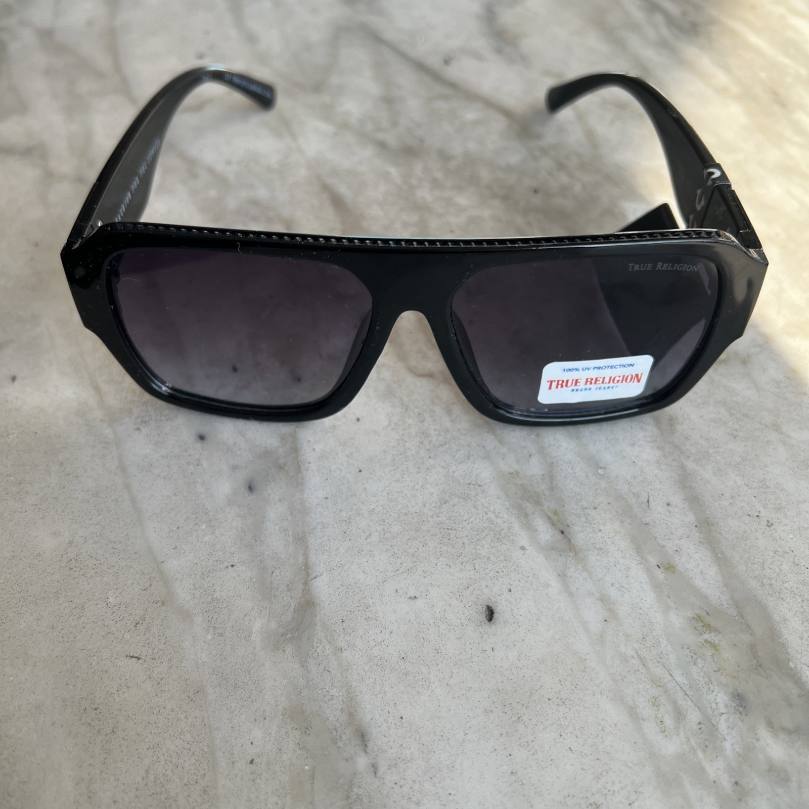 TRUE RELIGION WORLD TOUR Mens GLOSSY Black Plastic Sunglasses TRM1872-L4B-NS-U