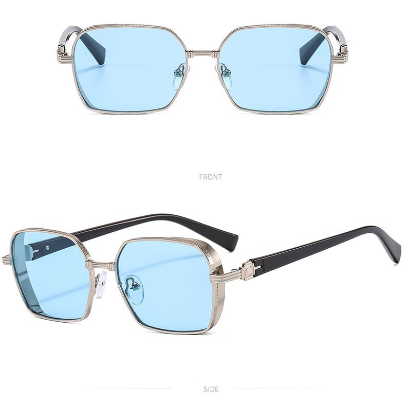 Unisex Metal Square Sunglasses Fashion Leisure Outdoor Sports Traveling Glasses