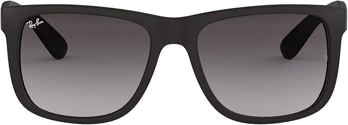 Ray-Ban RB4165 601/8G 51 Justin Matte Rubber Black Dark Grey Gradient Sunglasses