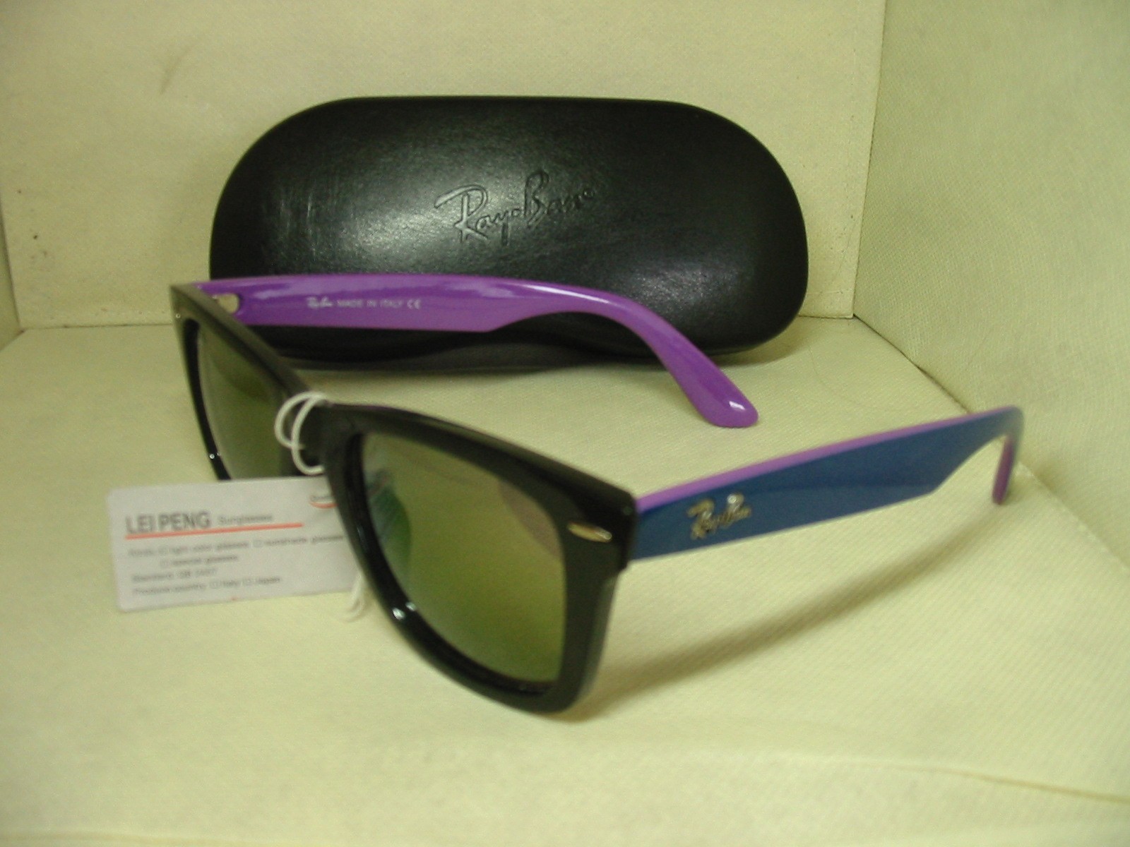 Vintage retro style Ray Ban RB2140 Lei Peng Wayfarer Sunglasses Italy QB 2457