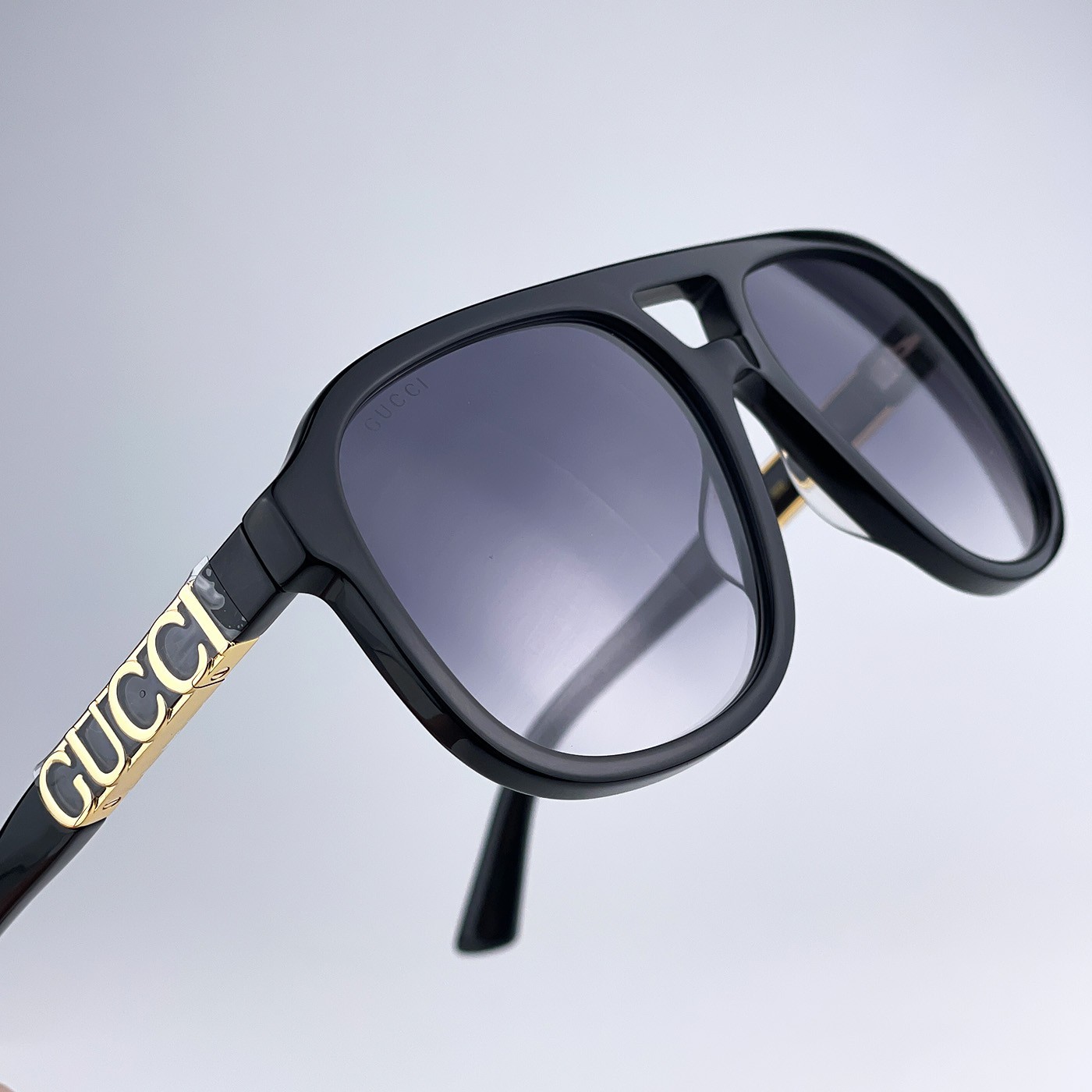 Gucci Men Sunglasses Black Grey Gradient Pilot GG1188S 002 NEW AUTHENTIC