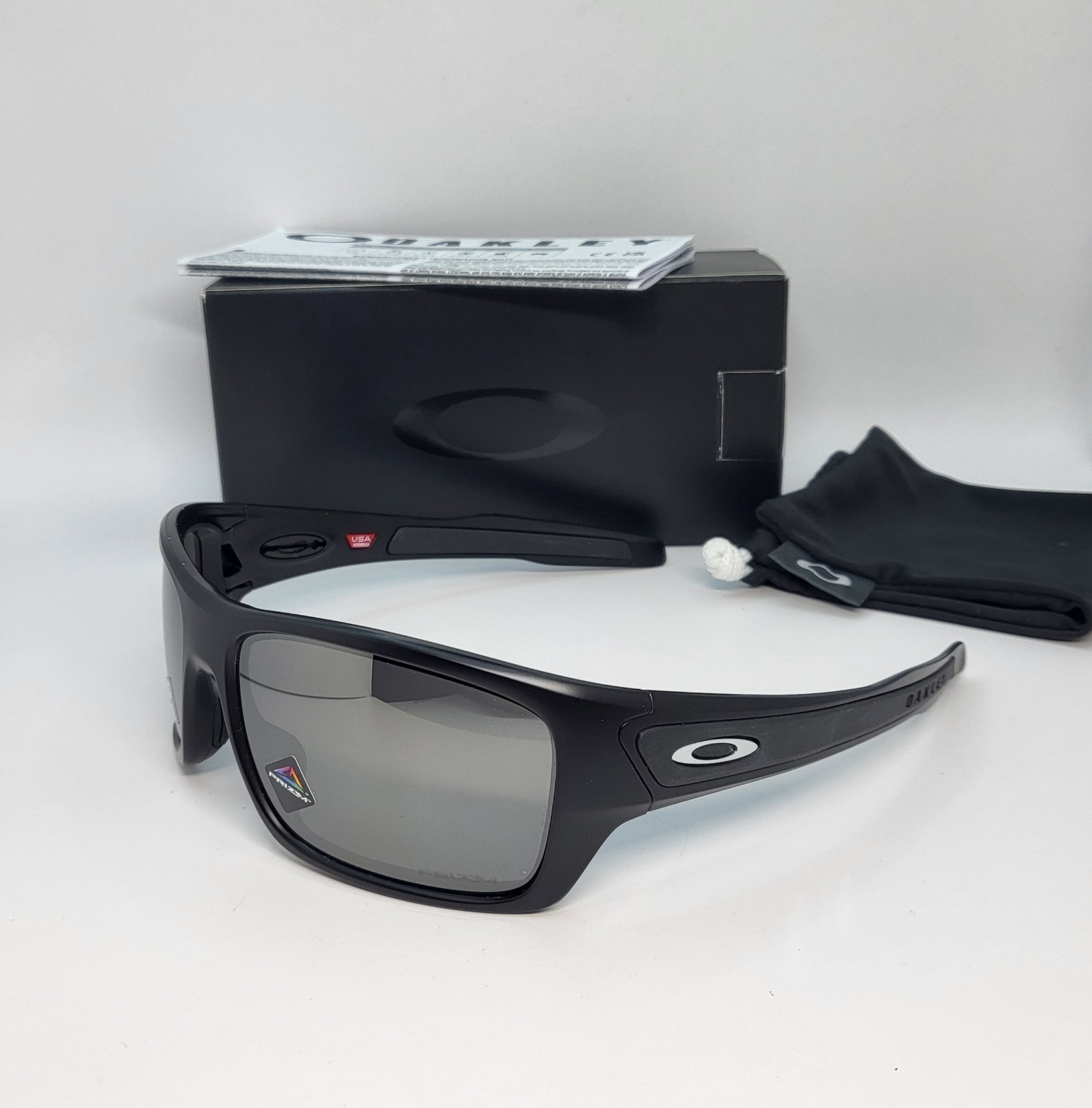 New OAKLEY TURBINE Matte Black / PRIZM Black Irid Sunglasses 9263-4263 AUTHENTIC