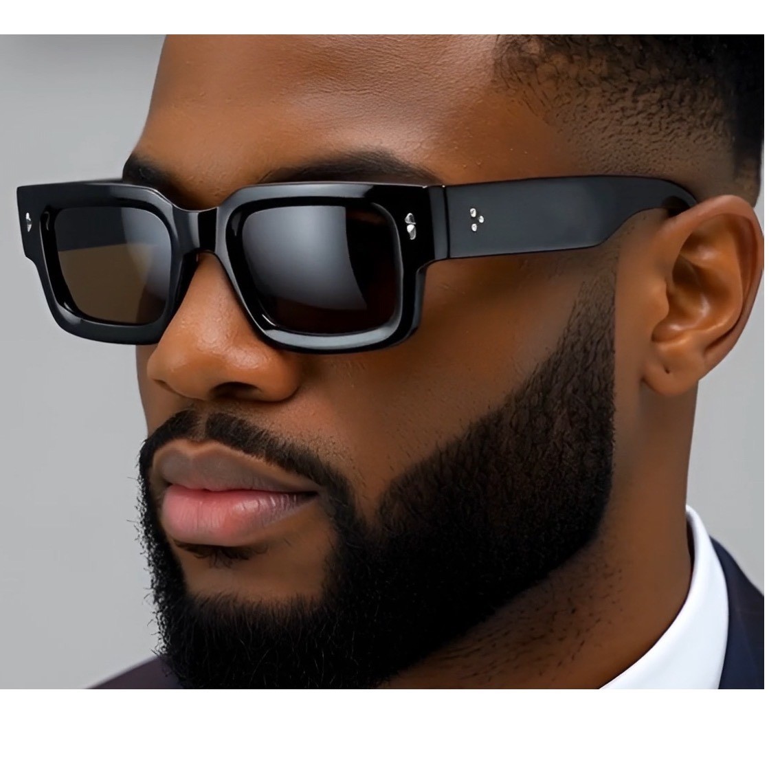 Chunky Square Frame Sunglasses Men Fashionable Style Luxury Model Lentes Gafas