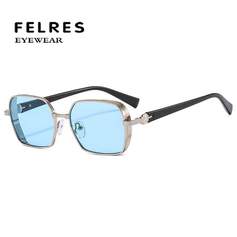 Unisex Metal Square Sunglasses Fashion Leisure Outdoor Sports Traveling Glasses