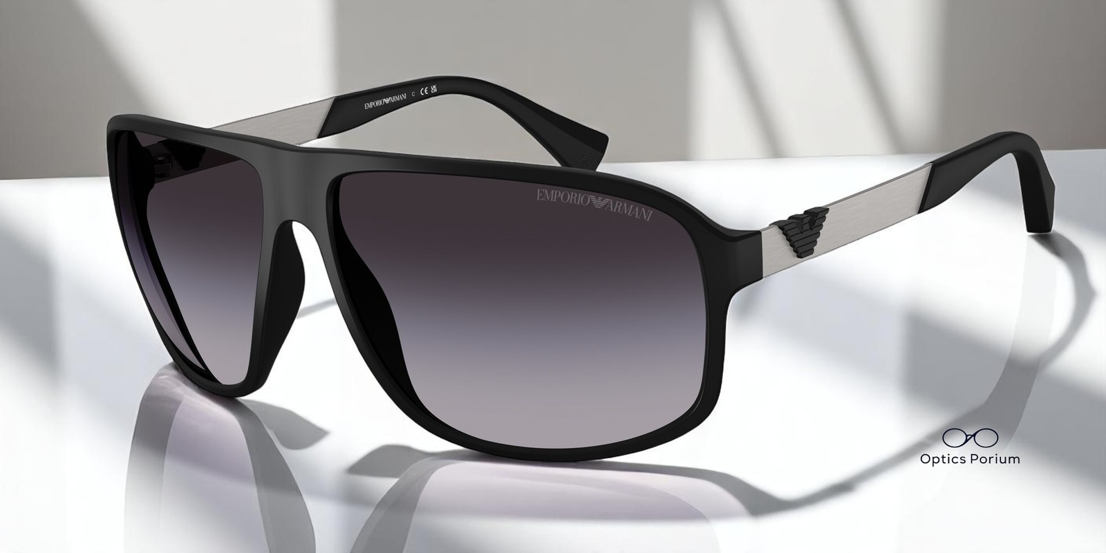 EMPORIO ARMANI EA4029 50638G Black Rubber Grey Gradient 64 mm Men’s Sunglasses