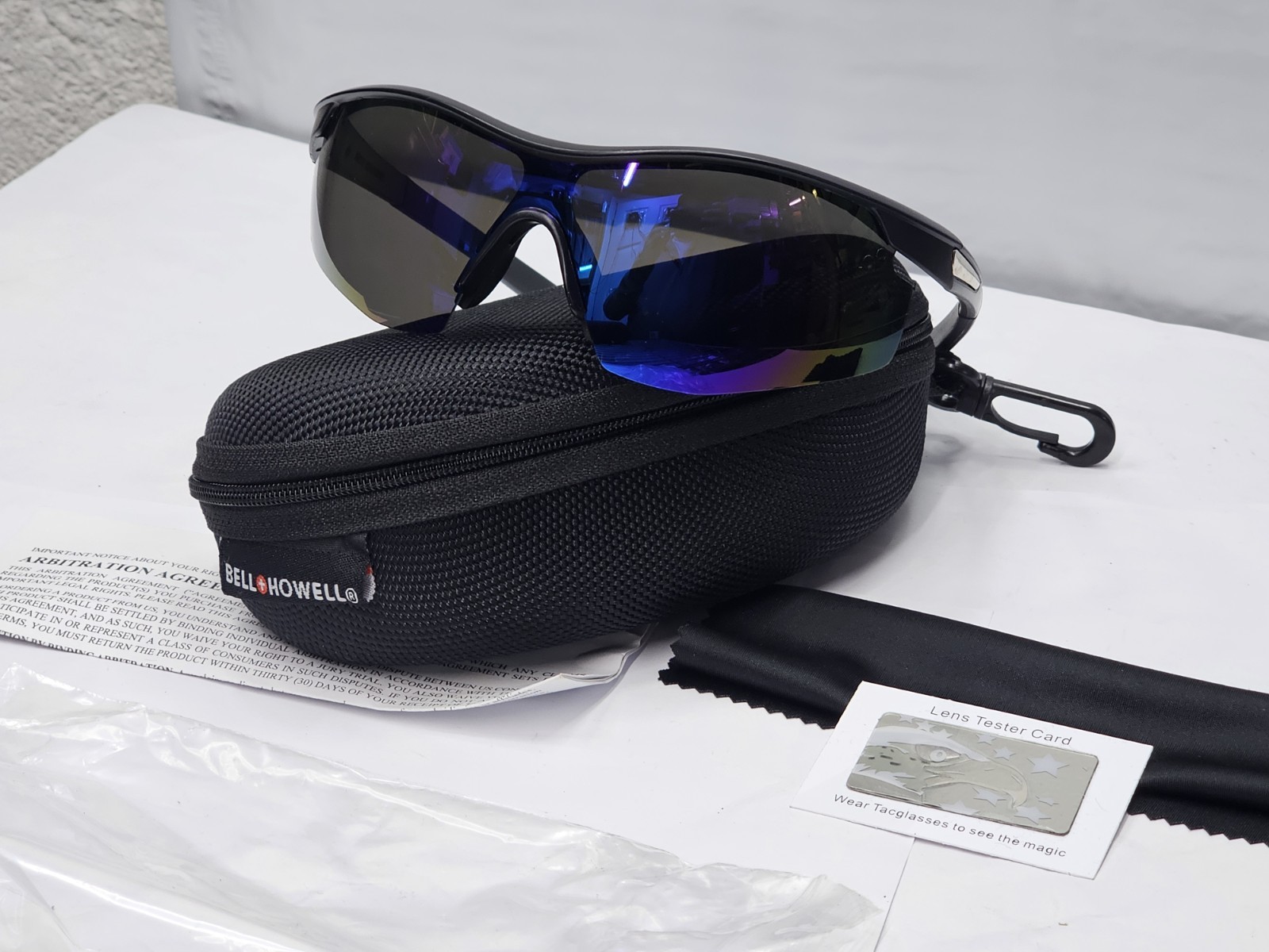 New Bell + Howell Tac Glasses Multi Color Lens With Case W/clip, and Accessories