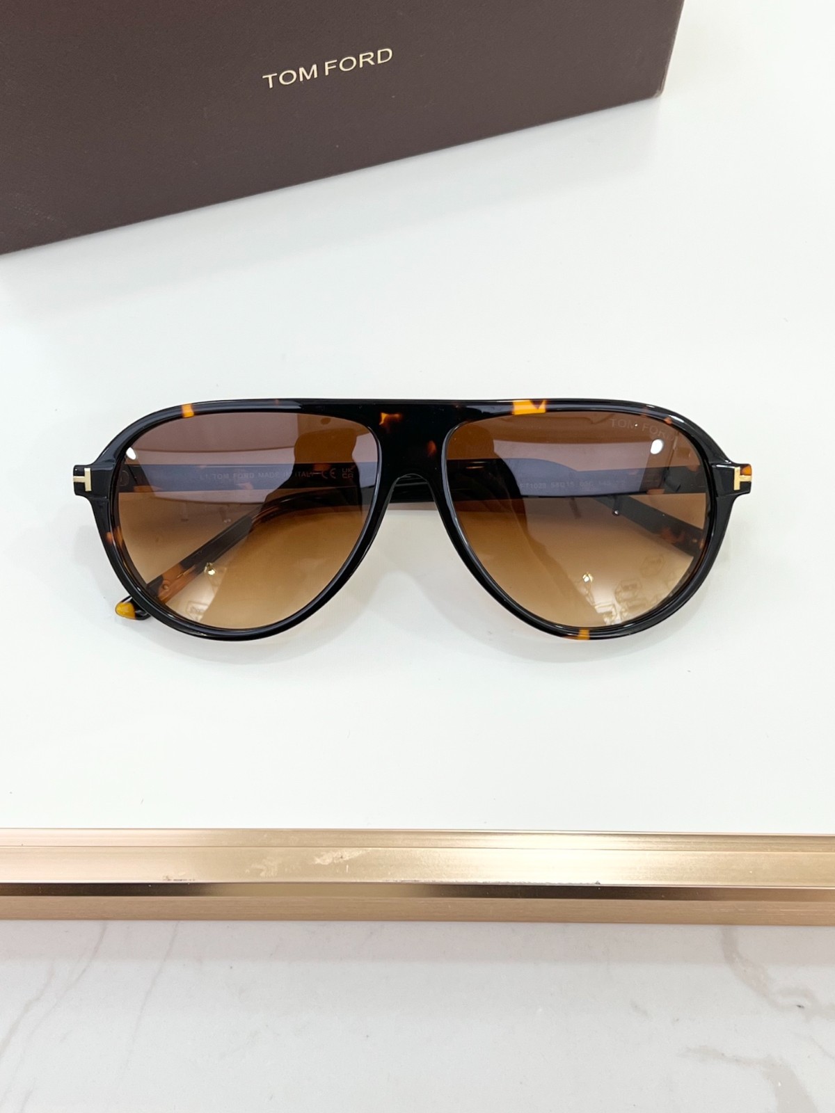 Tom Ford Marcus Sunglasses TF1023 48N Havana/Brown 58-15-145mm With Case New
