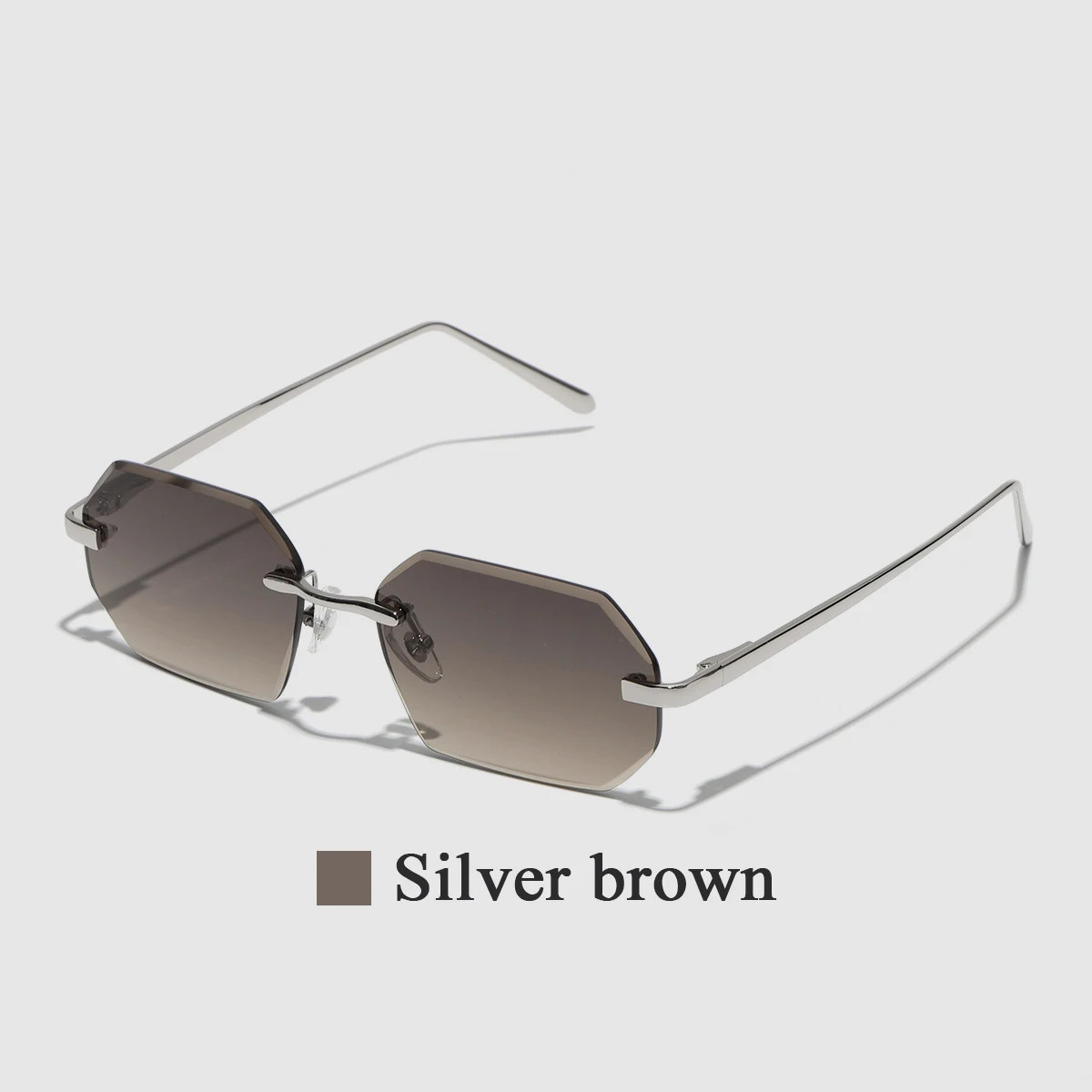 Rimless Sunglasses Diamond Cut Lens Unisex UV400 Metal Casual Wear Style