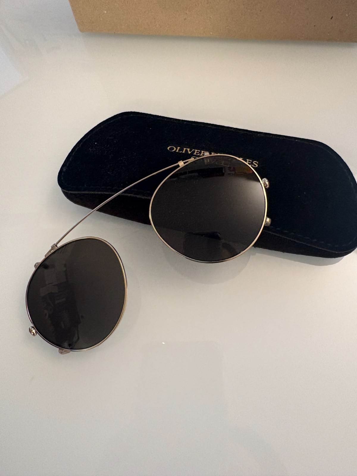 OLIVER PEOPLES TAKUMI TK-1 CLIP ON in Pewter/ Blue MSRP$277 clip on only