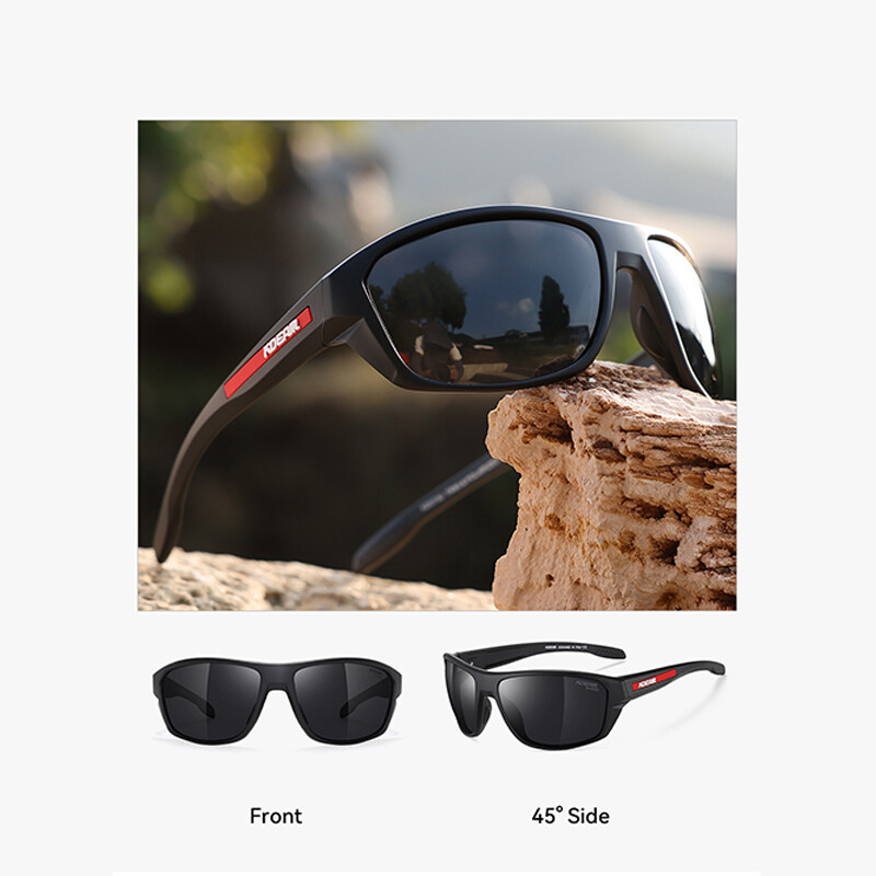 KDEAM Square Polarized Thick Frame Sunglasses Men Women Driving Riding Glasses