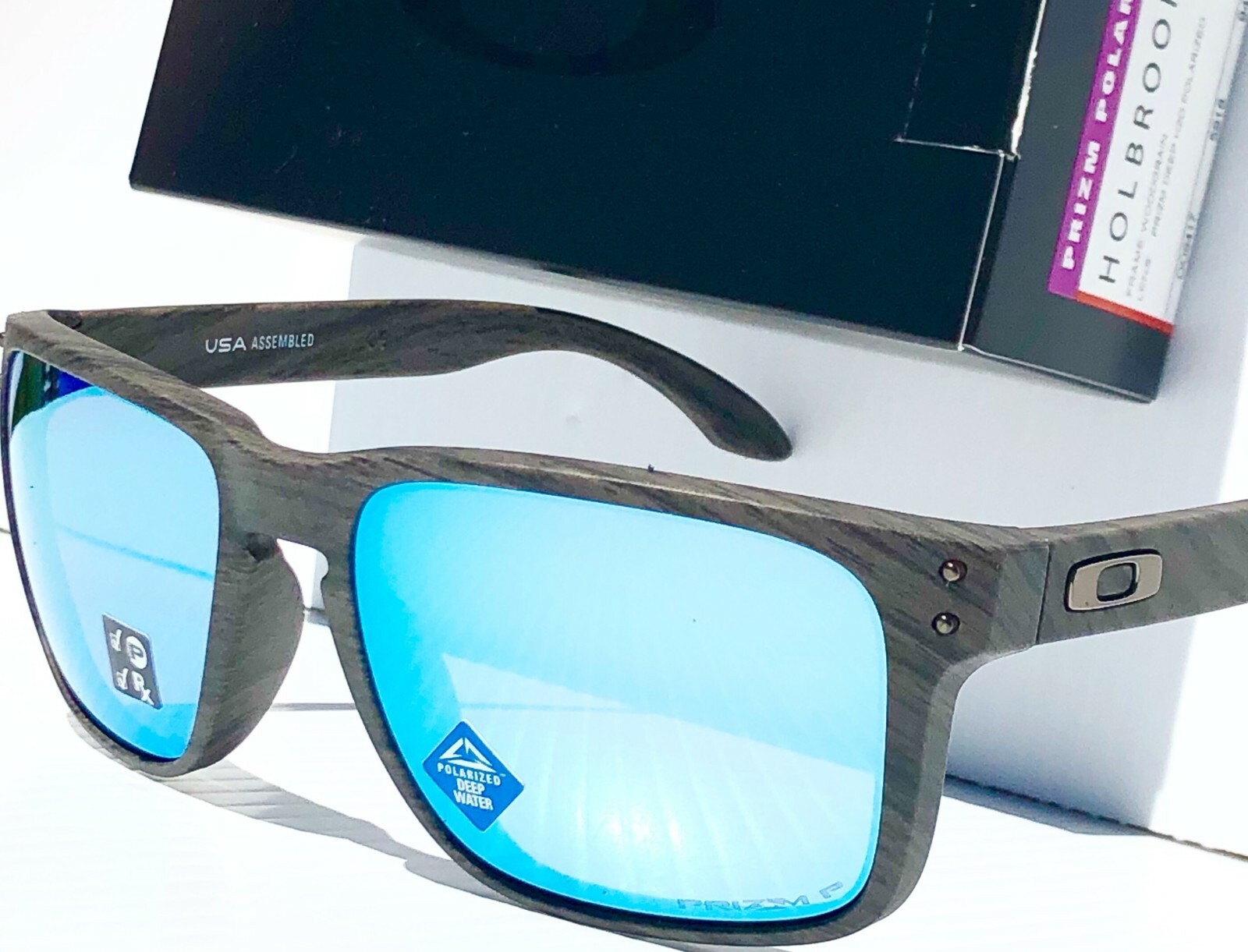 NEW Oakley HOLBROOK XL Woodgrain Polarized Deep Water PRIZM H2O Sunglass 9417-19